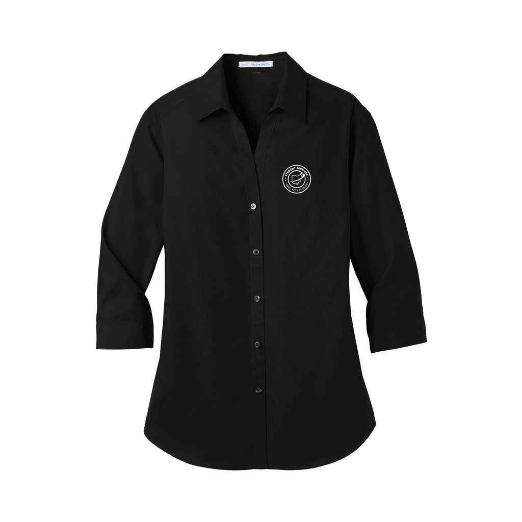 Ohio ACTE Student Services - Port Authority® Women's 3/4-Sleeve Carefree Poplin Shirt