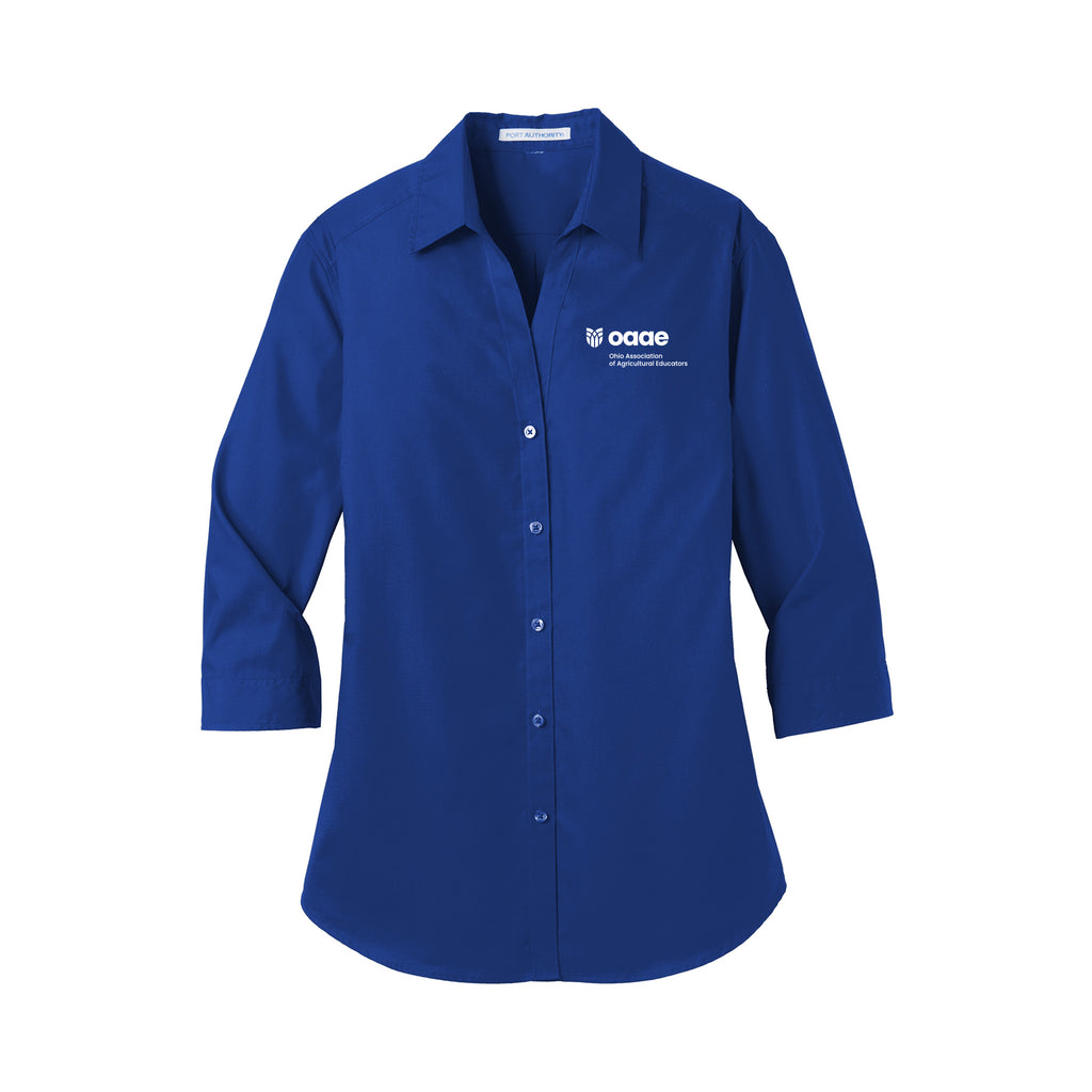 Ohio OAAE - Port Authority® Women's 3/4-Sleeve Carefree Poplin Shirt