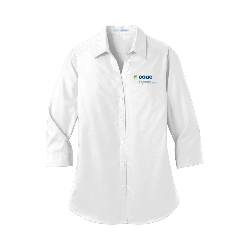 Ohio OAAE - Port Authority® Women's 3/4-Sleeve Carefree Poplin Shirt