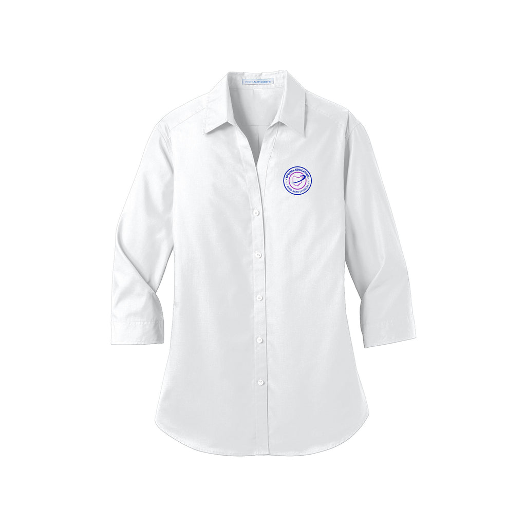 Ohio ACTE Special Education - Port Authority® Women's 3/4-Sleeve Carefree Poplin Shirt