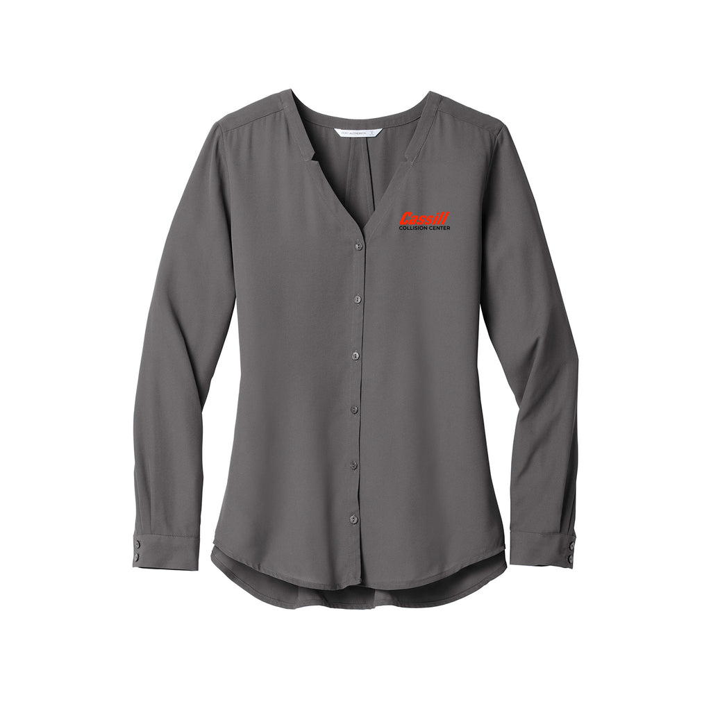 Cassill - Port Authority ® Ladies Long Sleeve Button-Front Blouse
