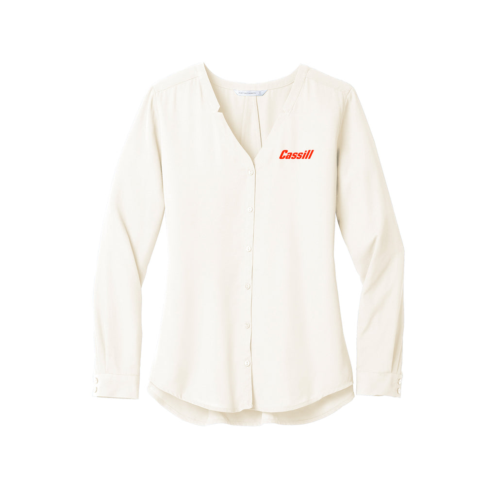 Cassill - Port Authority ® Ladies Long Sleeve Button-Front Blouse