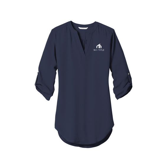 M/I Title - Port Authority Ladies 3/4-Sleeve Tunic Blouse