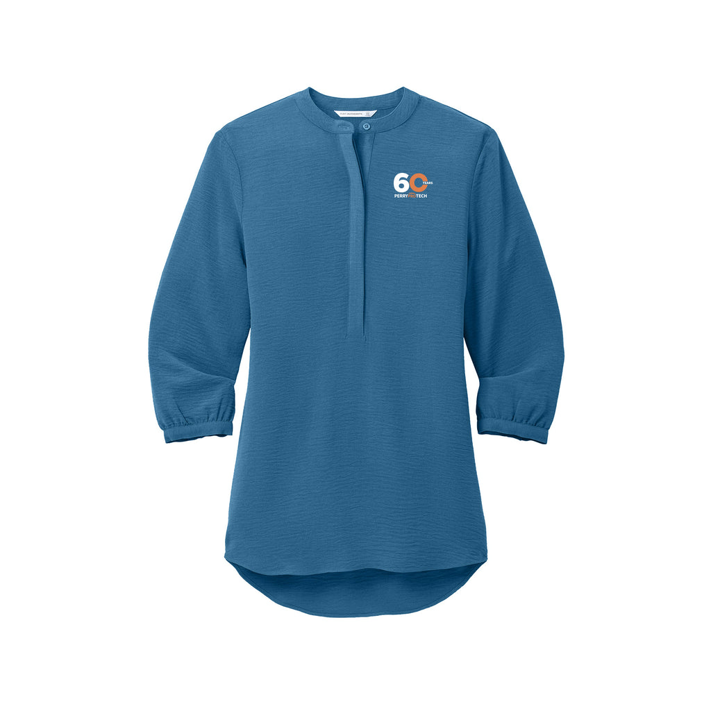 Perry ProTECH 60th Anniversary - Port Authority® Women's 3/4-Sleeve Textured Crepe Tunic