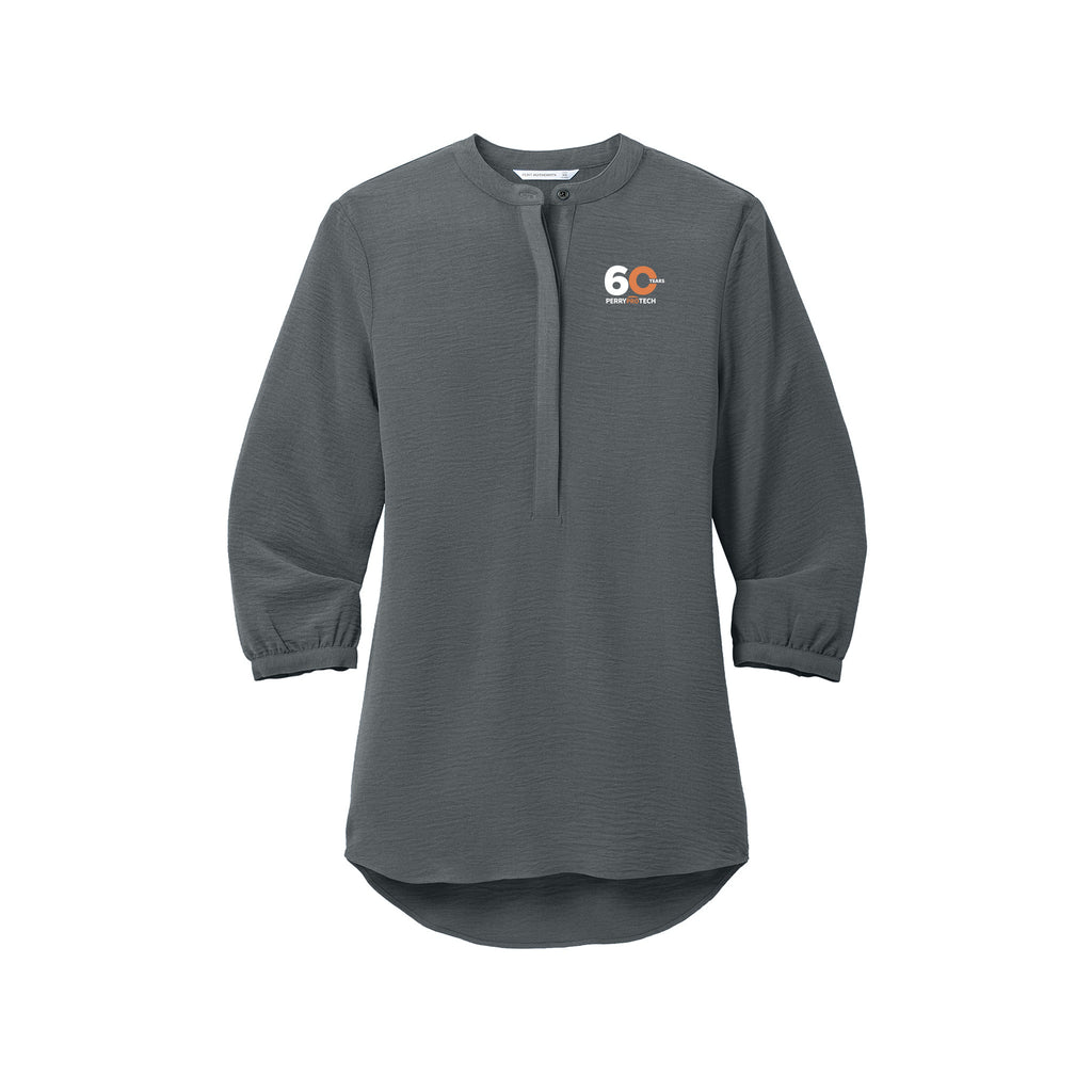 Perry ProTECH 60th Anniversary - Port Authority® Women's 3/4-Sleeve Textured Crepe Tunic