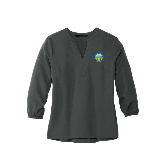 Carroll County - Mercer+Mettle™ Women's Stretch Crepe 3/4-Sleeve Blouse