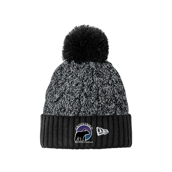 GrizzlyBird Brewing Company - Moon Logo - New Era® Marled Knit Pom Beanie