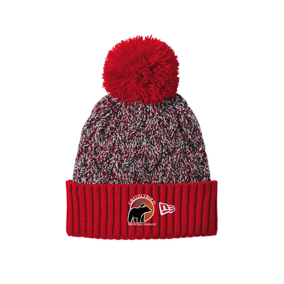GrizzlyBird Brewing Company - Sun Logo - New Era® Marled Knit Pom Beanie