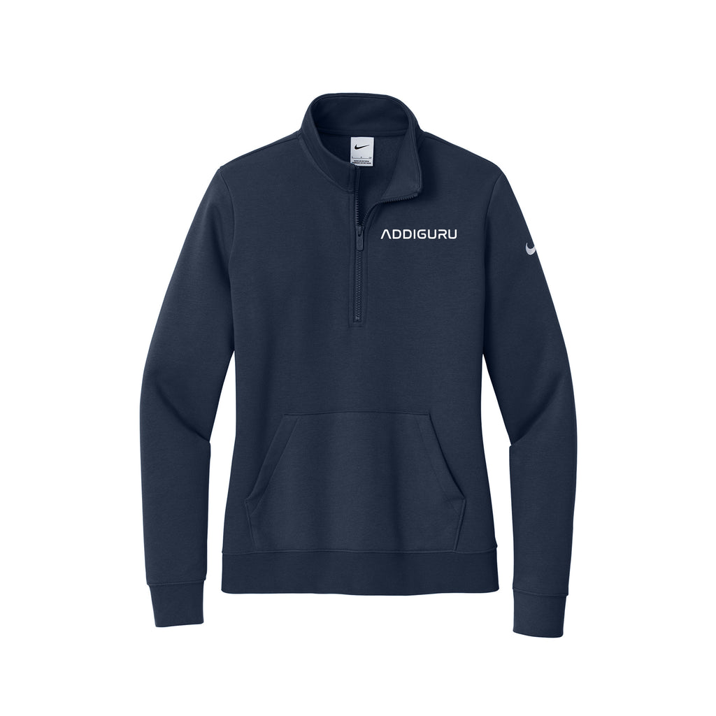 ADDIGURU Nike Ladies Club Fleece Sleeve Swoosh 1/2-Zip