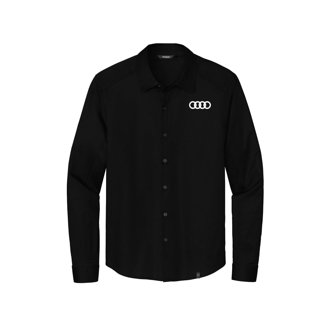 audi dress shirt Audi Men's Long Sleeve Executive Oxford Dress Shirt-Grey - 1147GY