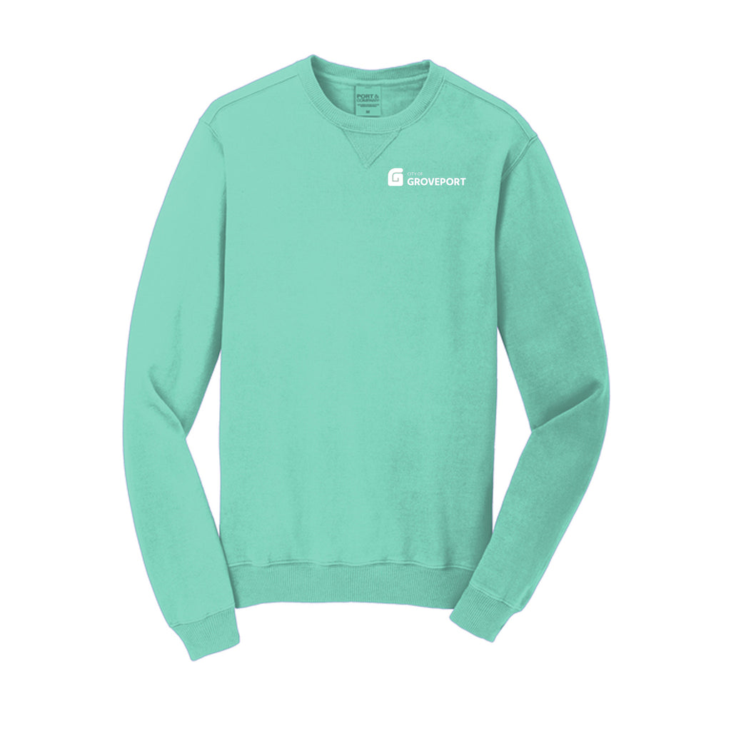 City of Groveport - Port & Co™ Beach Wash® Garment-Dyed Crewneck Sweatshirt