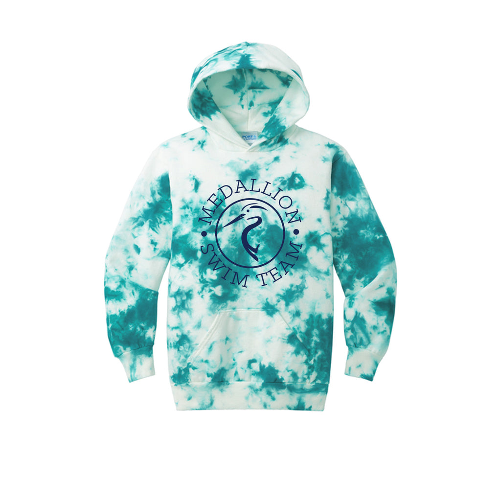 Medallion Swim Team - Port & Co™ Youth Crystal Tie-Dye Pullover Hoodie