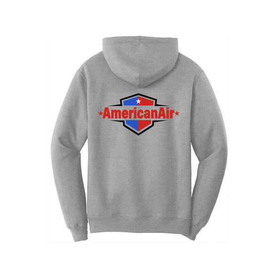 American Air - Port & Company® Core Fleece Pullover Hooded Sweatshirt - FRONT & BACK