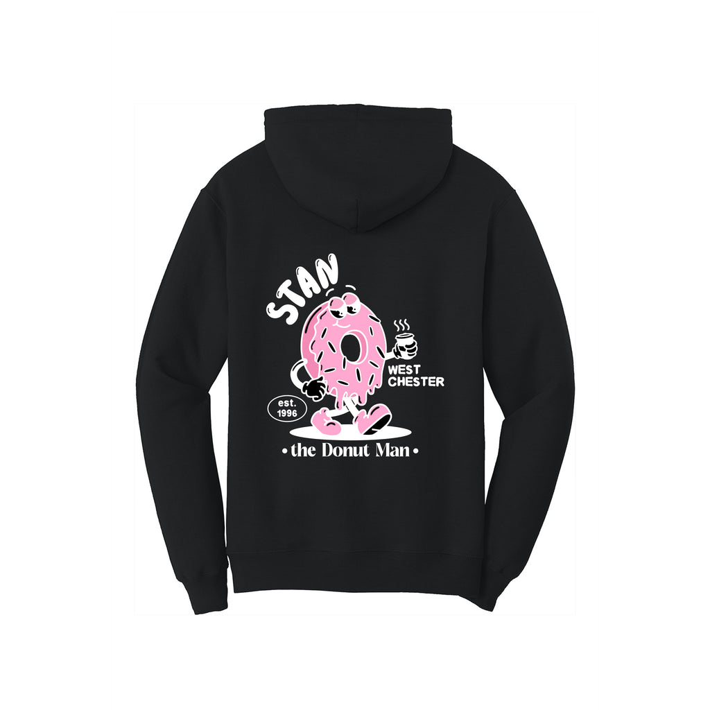 Stan the Donut Man - Port & Company® Core Fleece Pullover Hooded Sweatshirt - FRONT & BACK