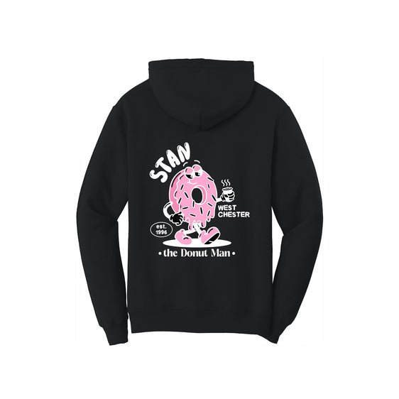 Stan the Donut Man - Port & Company® Core Fleece Pullover Hooded Sweatshirt - FRONT & BACK