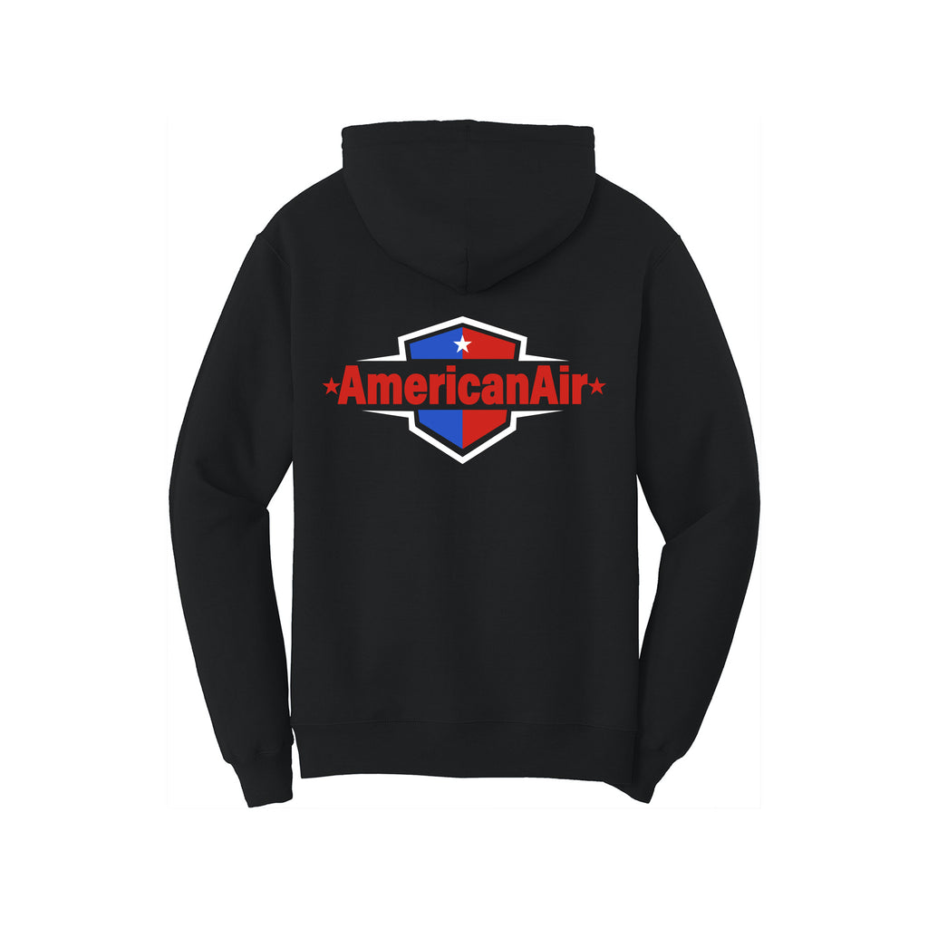American Air - Port & Company® Core Fleece Pullover Hooded Sweatshirt - FRONT & BACK