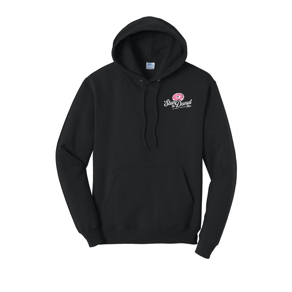 Stan the Donut Man - Port & Company® Core Fleece Pullover Hooded Sweatshirt - FRONT & BACK