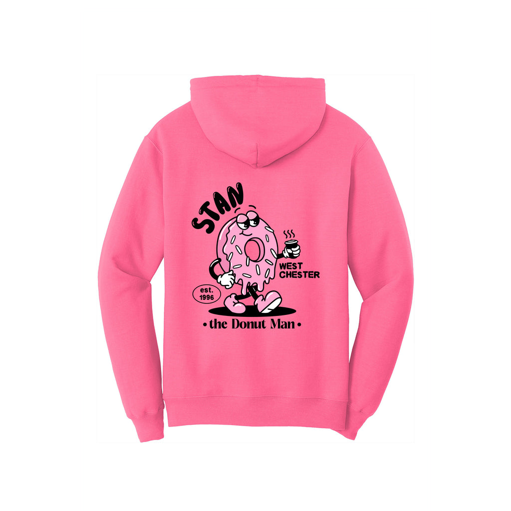 Stan the Donut Man - Port & Company® Core Fleece Pullover Hooded Sweatshirt - FRONT & BACK