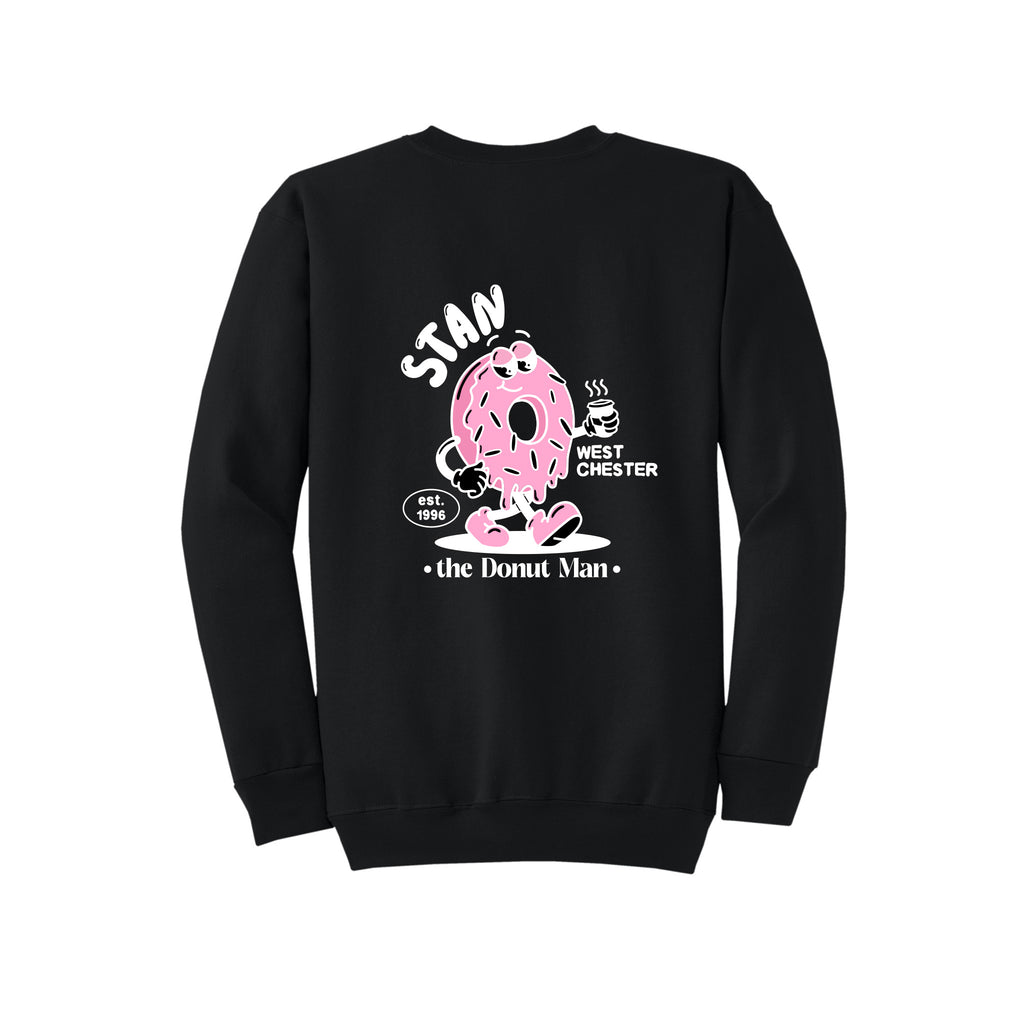 Stan the Donut Man - Port & Company® Core Fleece Crewneck Sweatshirt - FRONT & BACK