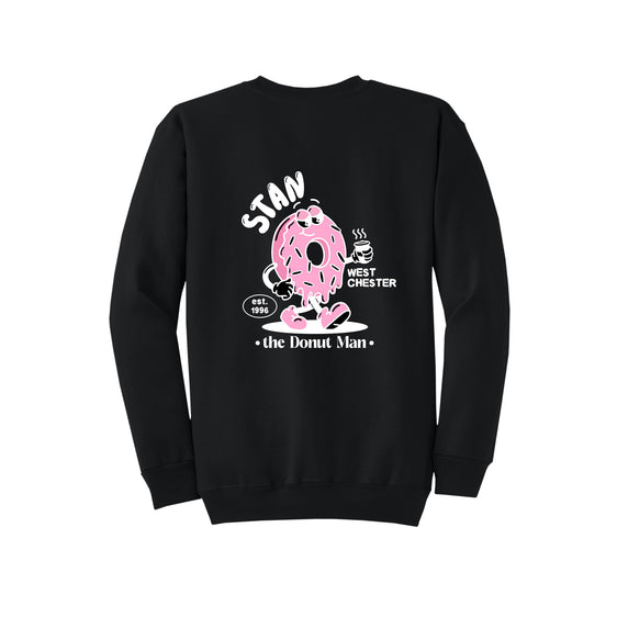 Stan the Donut Man - Port & Company® Core Fleece Crewneck Sweatshirt - FRONT & BACK