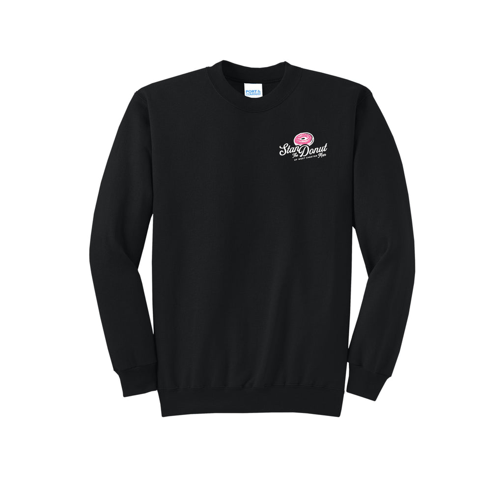 Stan the Donut Man - Port & Company® Core Fleece Crewneck Sweatshirt - FRONT & BACK