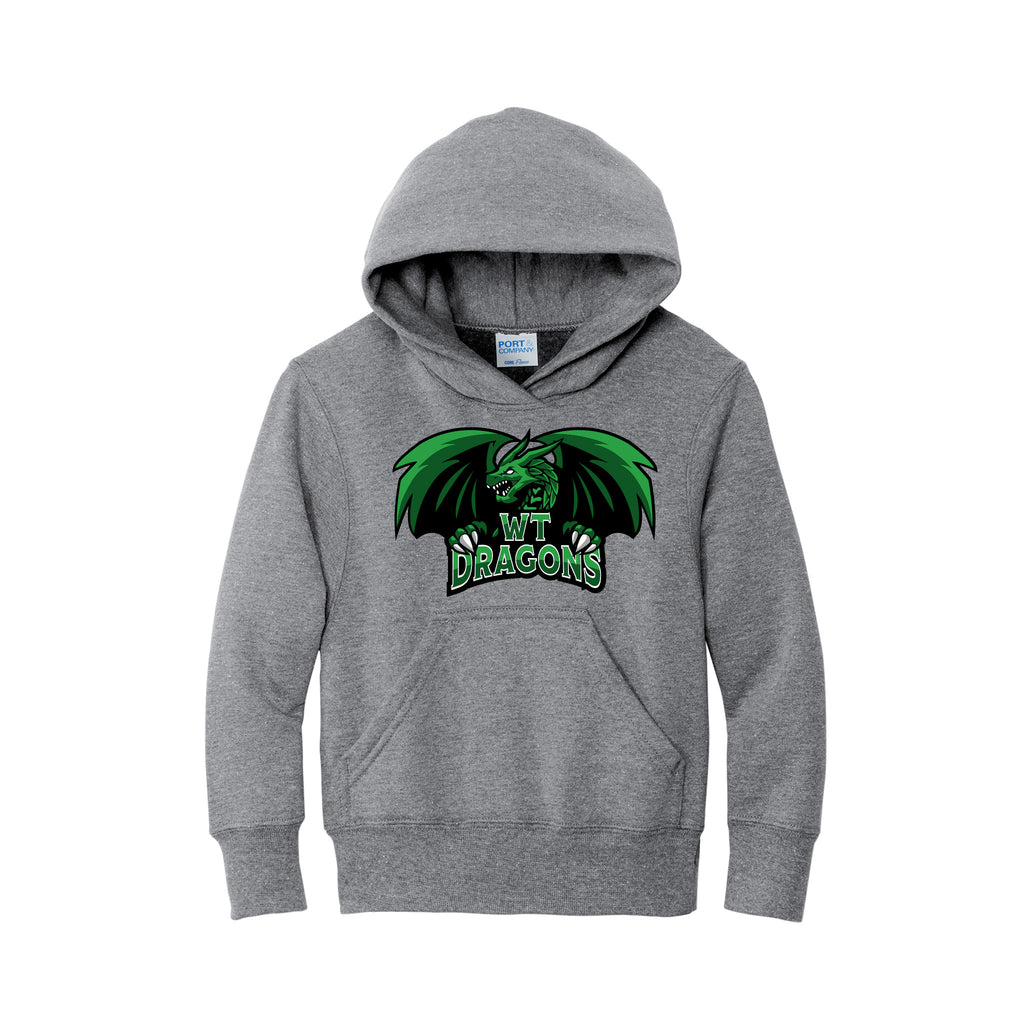 WT Dragons - Port & Company® Youth Core Fleece Pullover Hooded Sweatshirt