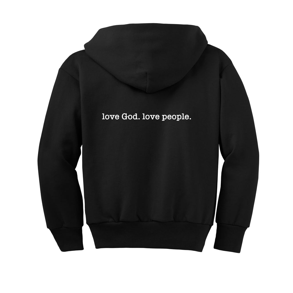 New Way - Port & Co™ Youth Core Fleece Full-Zip Hooded Sweatshirt