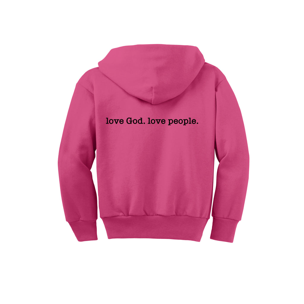 New Way - Port & Co™ Youth Core Fleece Full-Zip Hooded Sweatshirt