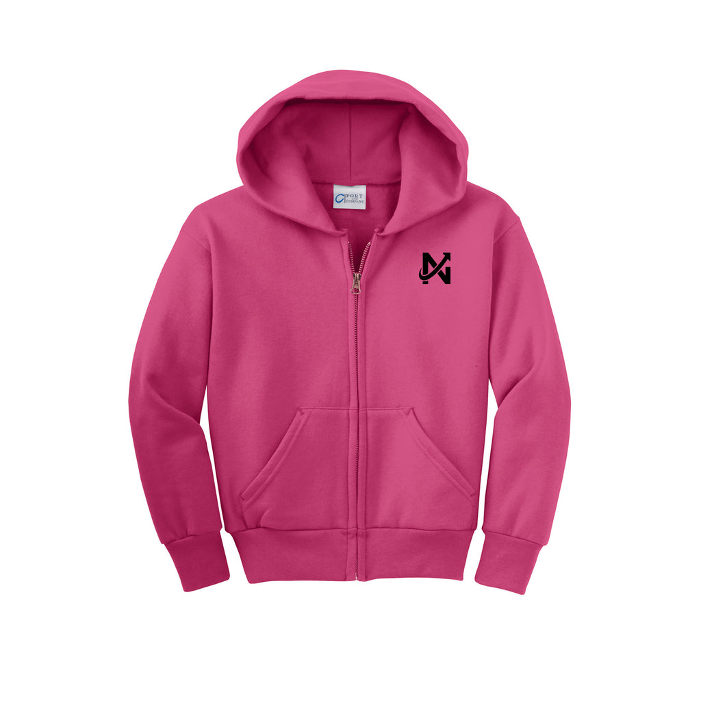 New Way - Port & Co™ Youth Core Fleece Full-Zip Hooded Sweatshirt