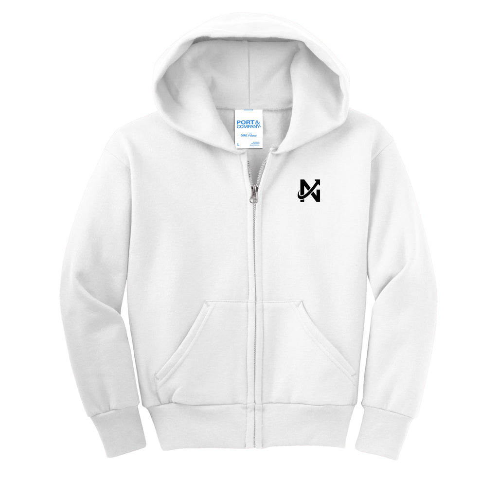 New Way - Port & Co™ Youth Core Fleece Full-Zip Hooded Sweatshirt