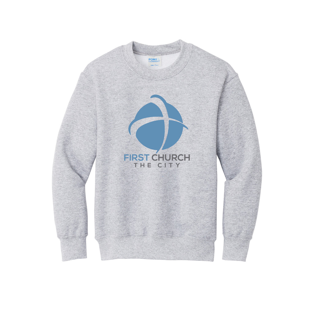 First Church The City - Port & Co™ Youth Core Fleece Crewneck Sweatshirt