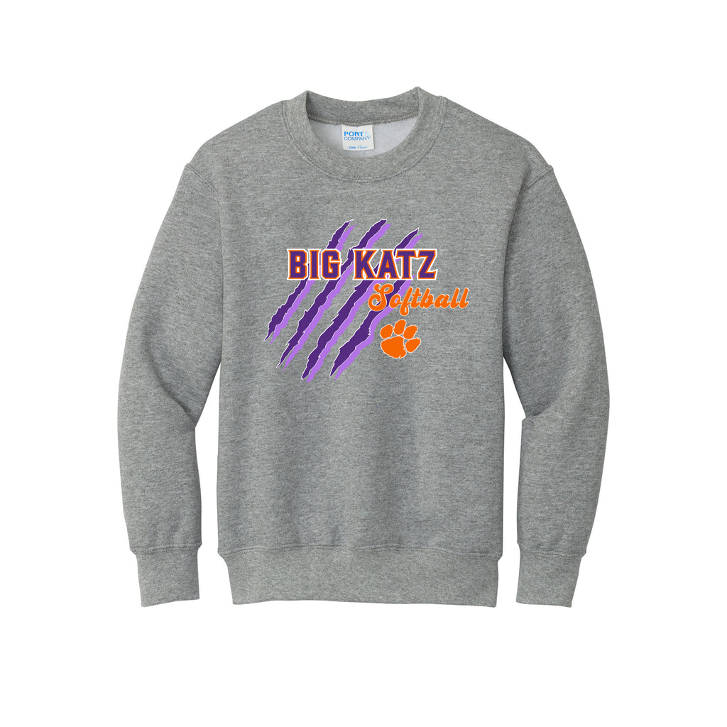 Big Katz Softball - Port & Company® Youth Core Fleece Crewneck Sweatshirt
