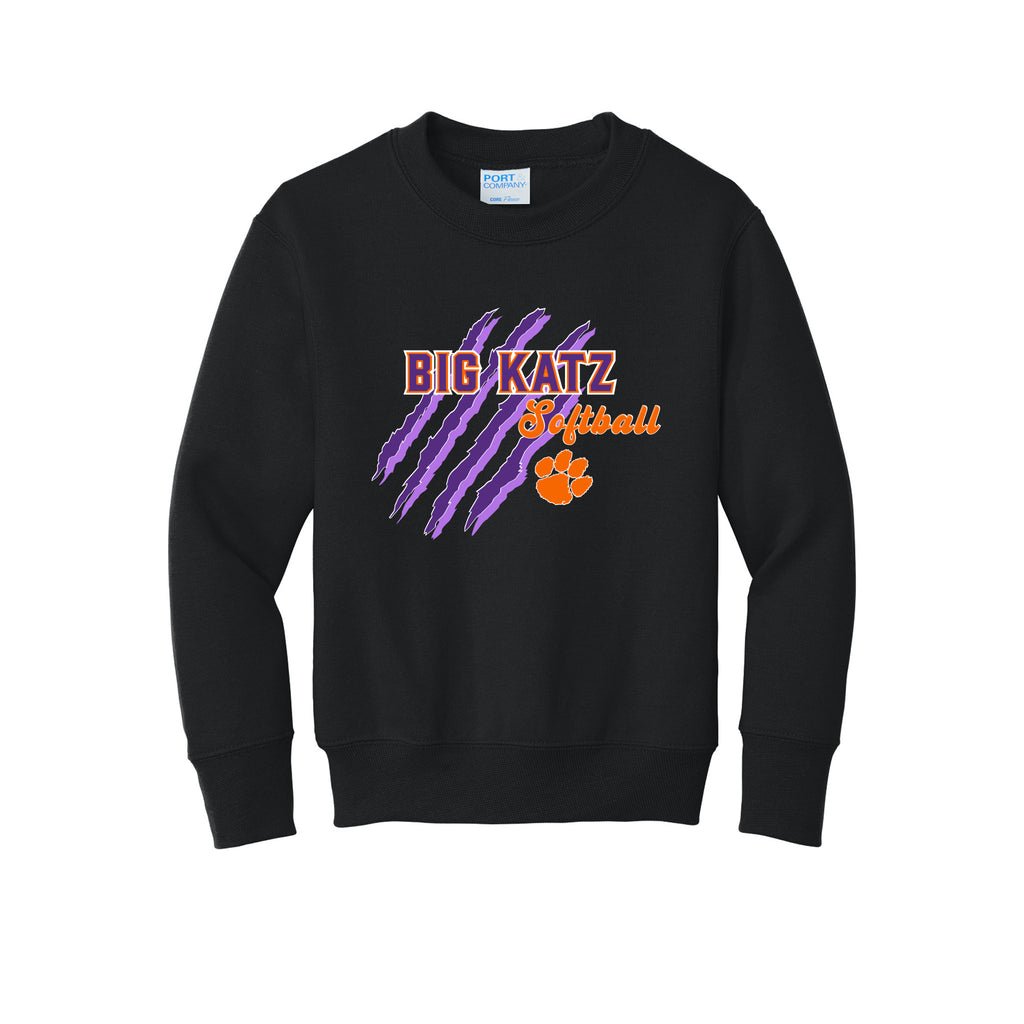 Big Katz Softball - Port & Company® Youth Core Fleece Crewneck Sweatshirt