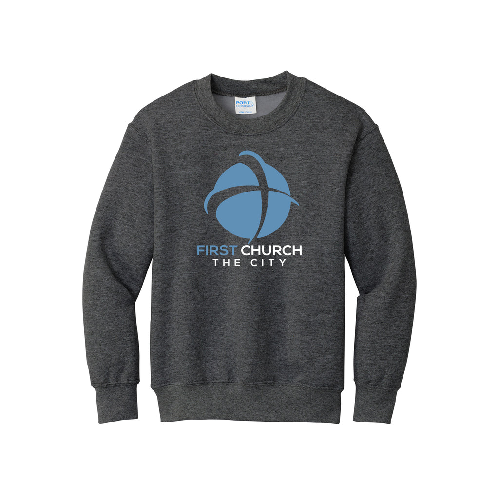 First Church The City - Port & Co™ Youth Core Fleece Crewneck Sweatshirt