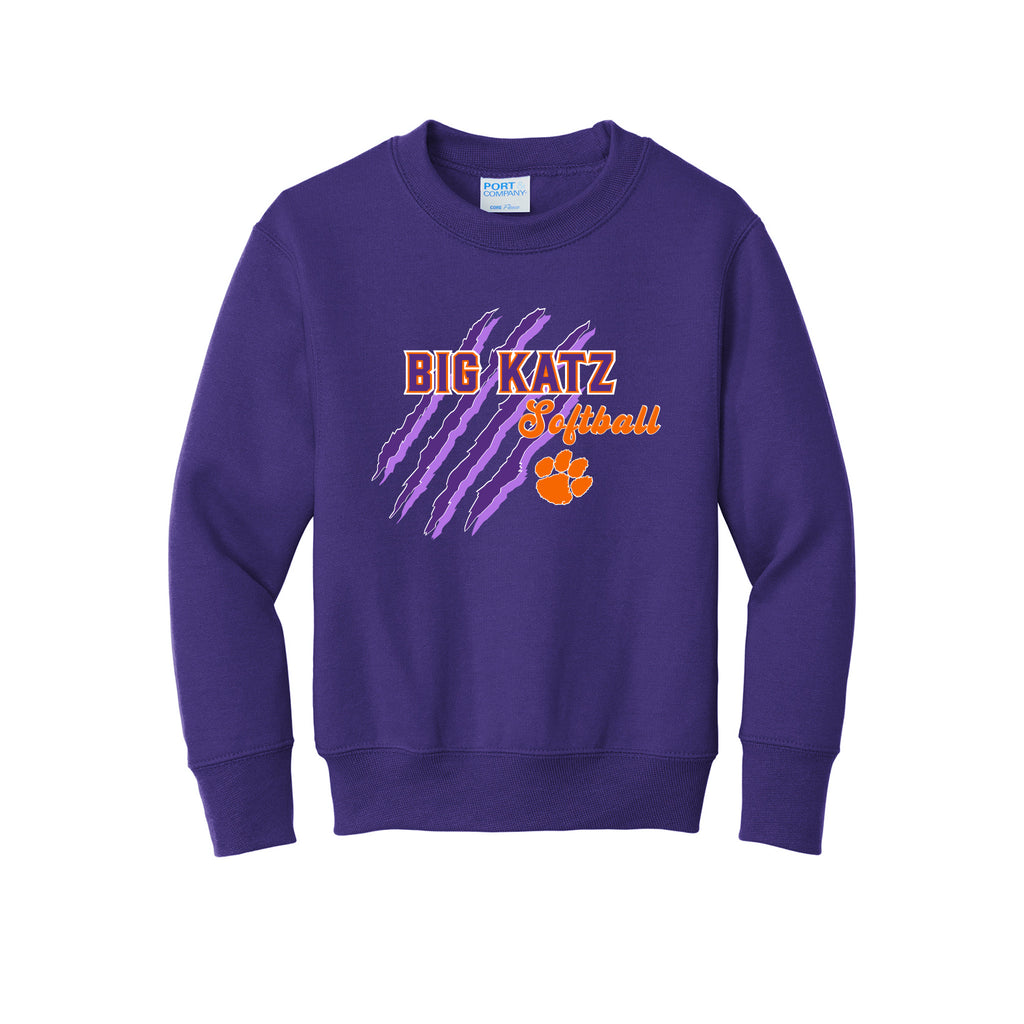Big Katz Softball - Port & Company® Youth Core Fleece Crewneck Sweatshirt