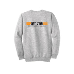 Jay-Car Construction - Port & Company® Essential Fleece Crewneck Sweatshirt FRONT & BACK