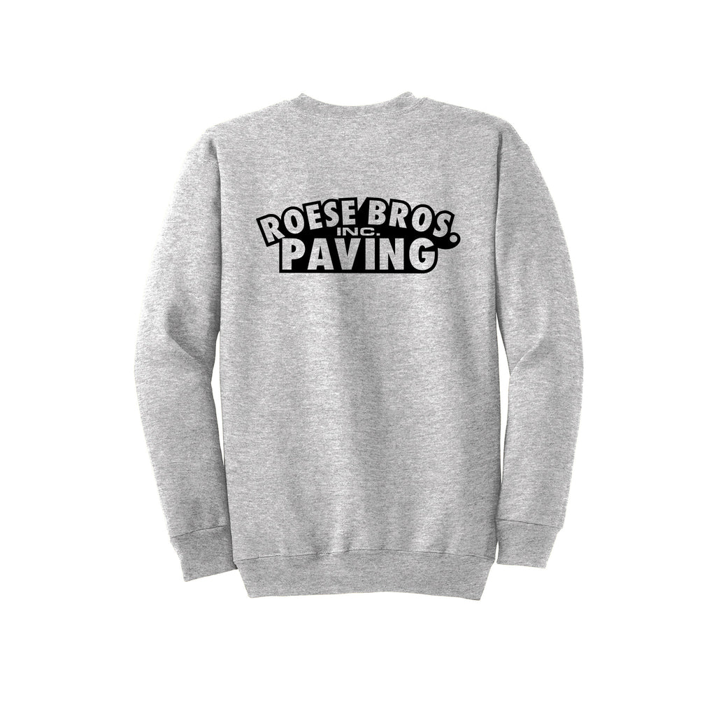 Roese Bros. Paving - Port & Company® Essential Fleece Crewneck Sweatshirt FRONT & BACK