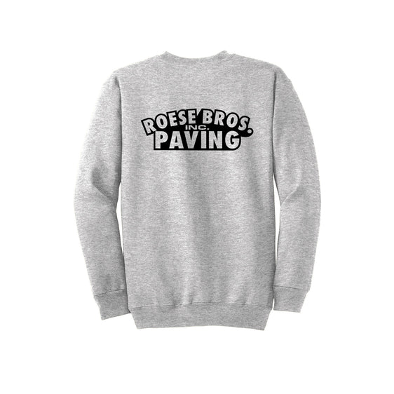 Roese Bros. Paving - Port & Company® Essential Fleece Crewneck Sweatshirt FRONT & BACK