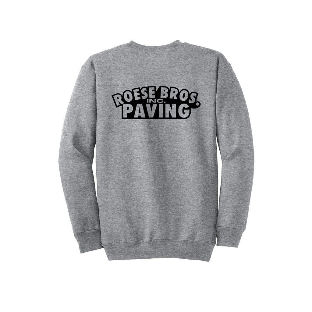 Roese Bros. Paving - Port & Company® Essential Fleece Crewneck Sweatshirt FRONT & BACK