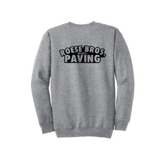 Roese Bros. Paving - Port & Company® Essential Fleece Crewneck Sweatshirt FRONT & BACK
