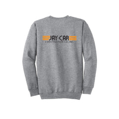Jay-Car Construction - Port & Company® Essential Fleece Crewneck Sweatshirt FRONT & BACK