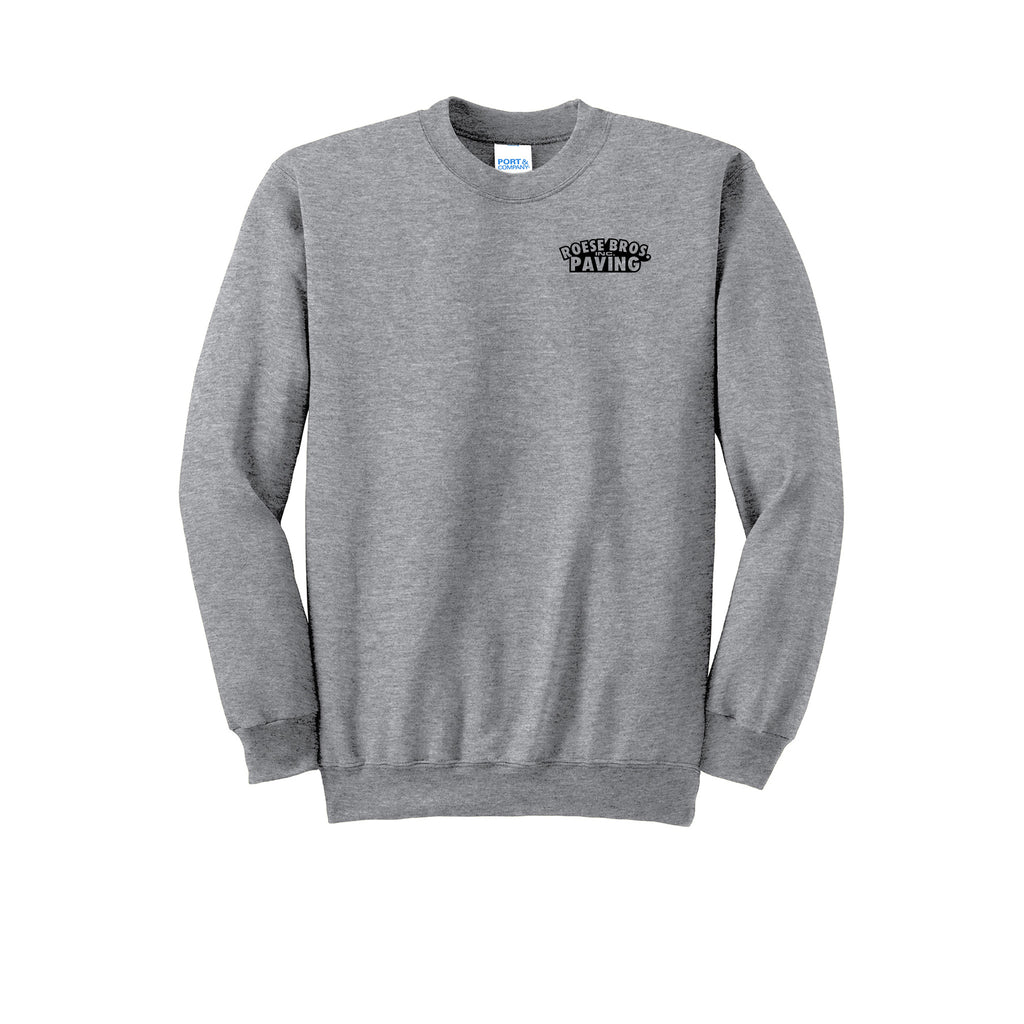 Roese Bros. Paving - Port & Company® Essential Fleece Crewneck Sweatshirt FRONT & BACK