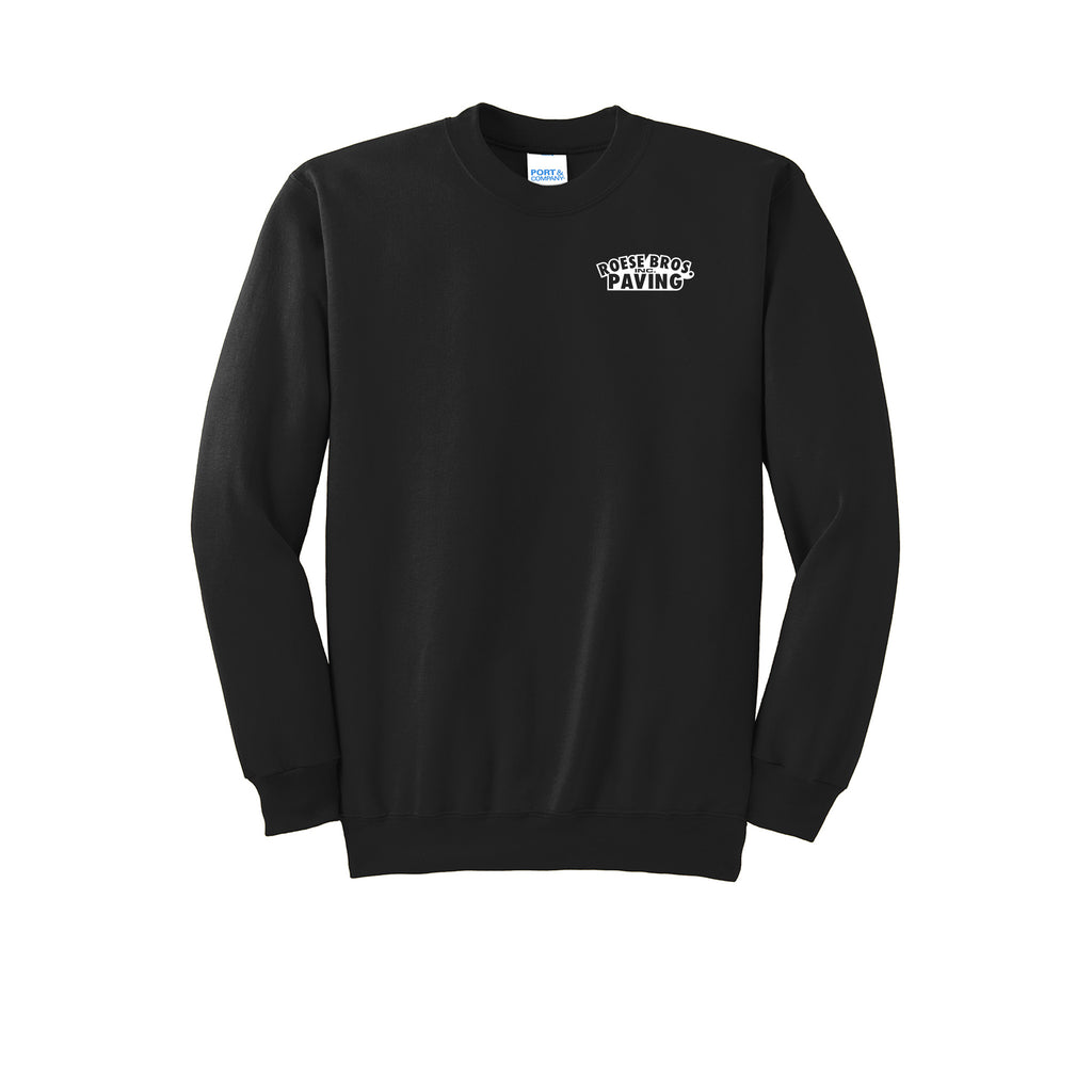 Roese Bros. Paving - Port & Company® Essential Fleece Crewneck Sweatshirt FRONT & BACK