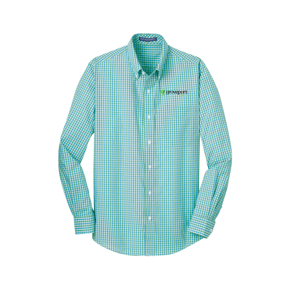 Groveport Municipal - Port Authority® Long Sleeve Gingham Easy Care Shirt