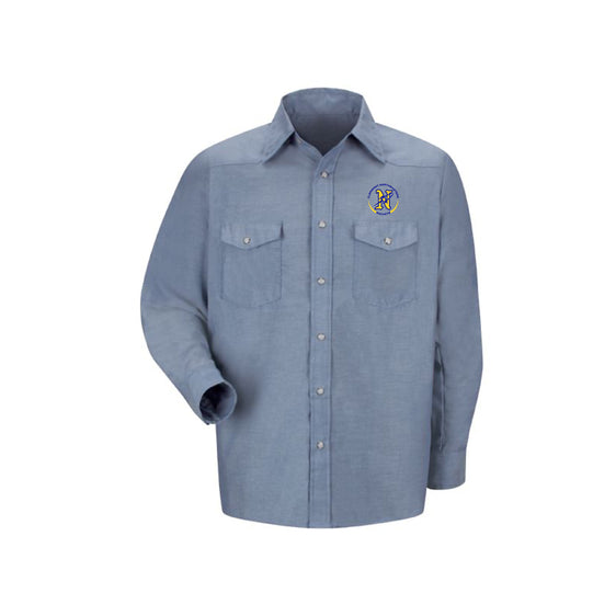 Clermont School Custodial - MEN'S LONG SLEEVE DELUXE WESTERN STYLE SHIRT