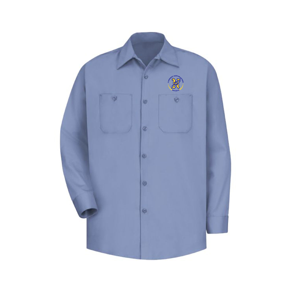 Clermont School Custodial - MEN'S LONG SLEEVE WRINKLE-RESISTANT COTTON WORK SHIRT