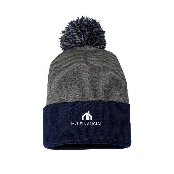 M/I Financial - 12" Pom-Pom Cuffed Beanie