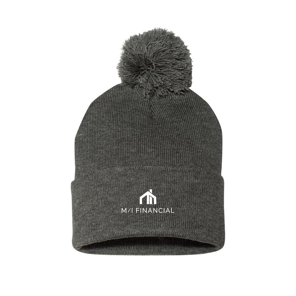 M/I Financial - 12" Pom-Pom Cuffed Beanie