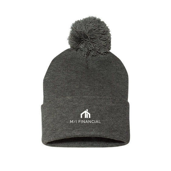 M/I Financial - 12" Pom-Pom Cuffed Beanie