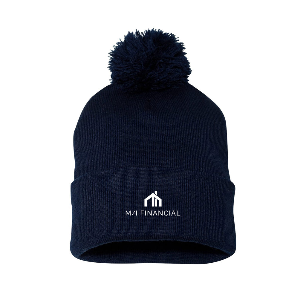 M/I Financial - 12" Pom-Pom Cuffed Beanie